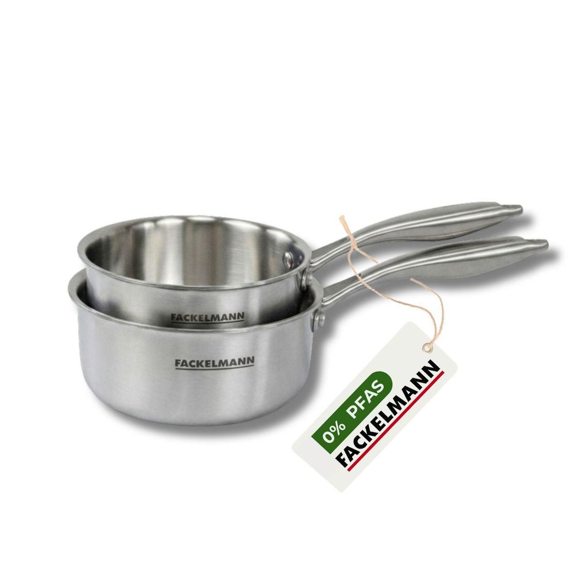 Fackelmann Batterie de cuisine avec 2 casseroles 16 et 18 cm en inox sans PFAS Fackelmann Vita3