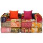 Voir la diapositive 5 : VIDAXL Pouf modulaire a 2 places Patchwork Tissu