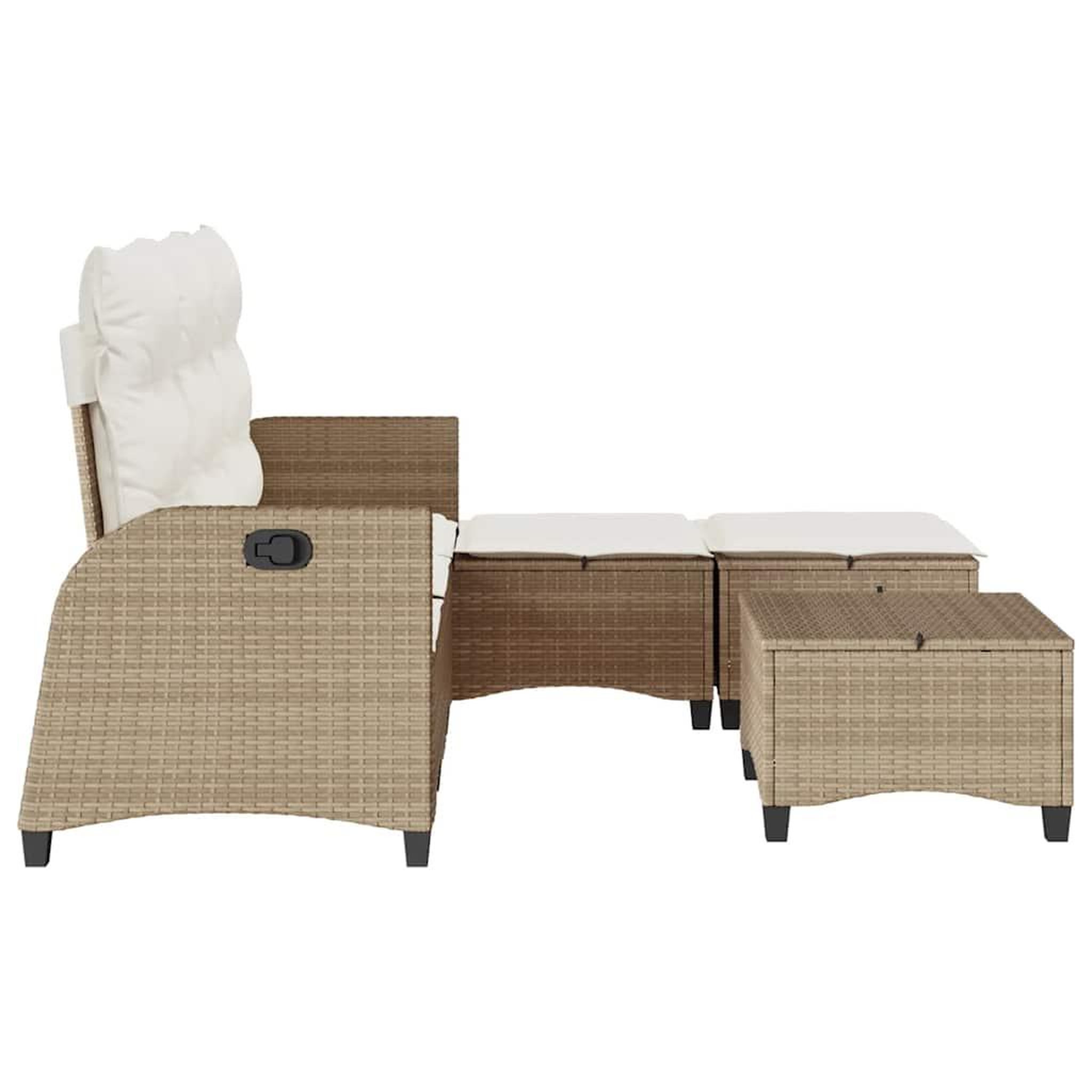 Voir la diapositive 5 : VIDAXL Salon de jardin avec coussins forme de L 3 pcs beige polyrotin