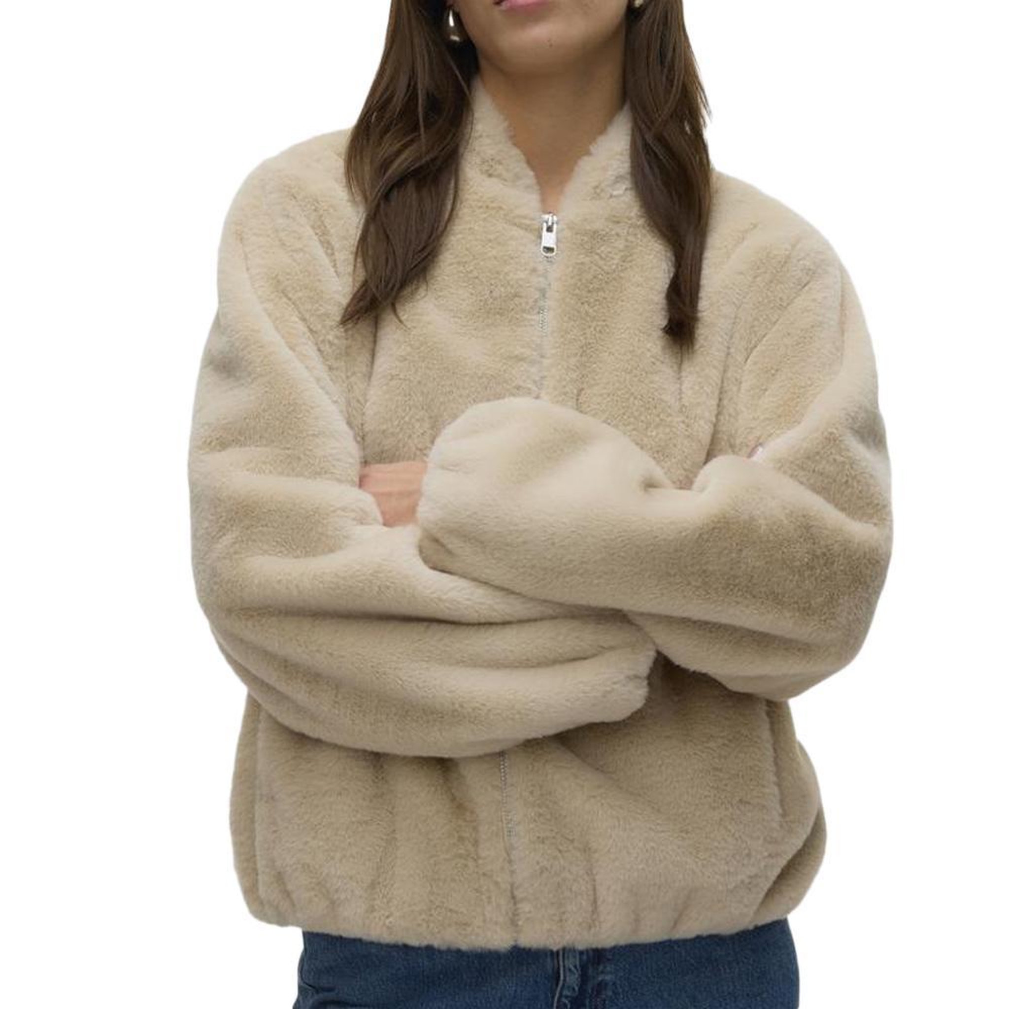 Voir la diapositive 2 : Vero Moda Veste fausse fourrure beige femme vero moda jaliga