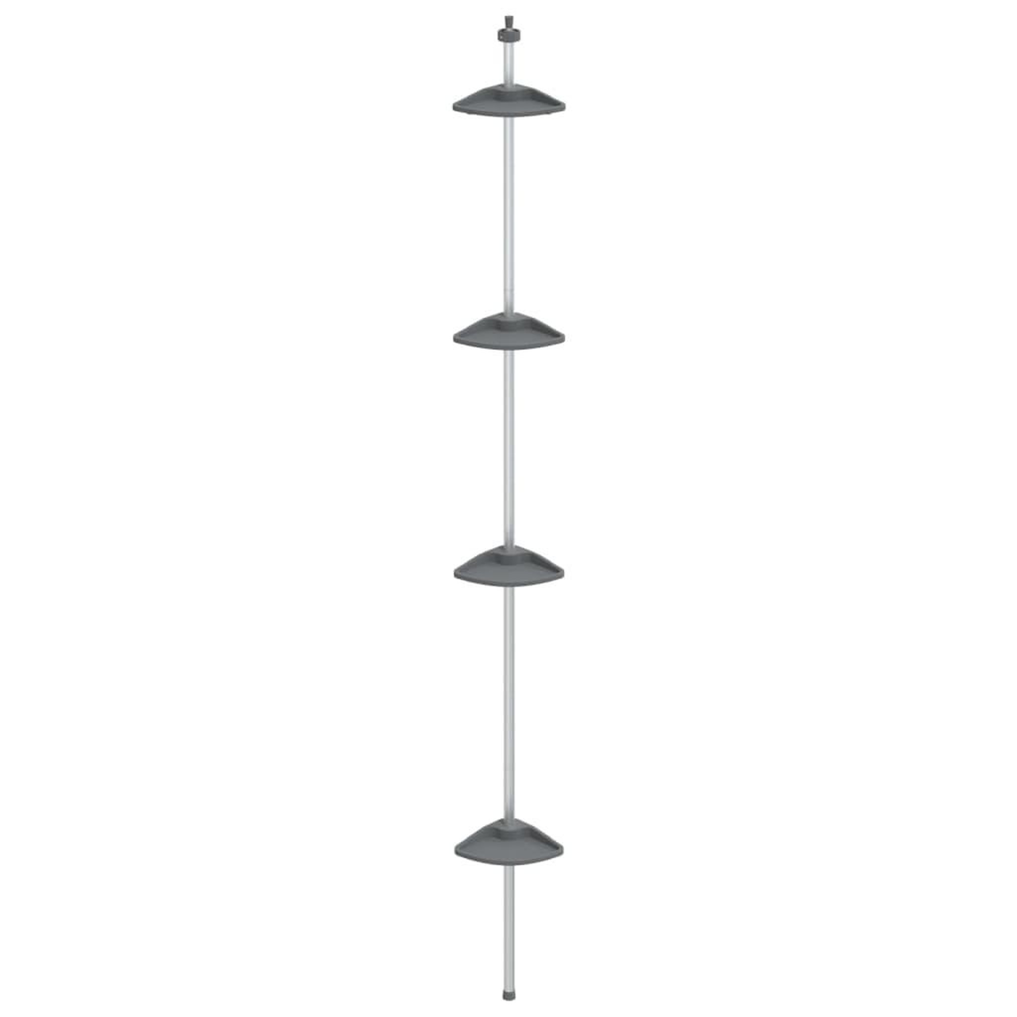 Voir la diapositive 3 : VIDAXL Etagere d'angle de douche telescopique a 4 niveaux argente