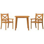 Voir la diapositive 3 : VIDAXL Ensemble a manger de jardin 3 pcs Bois d'acacia solide