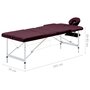 Voir la diapositive 6 : VIDAXL Table de massage pliable 3 zones Aluminium Violet vin