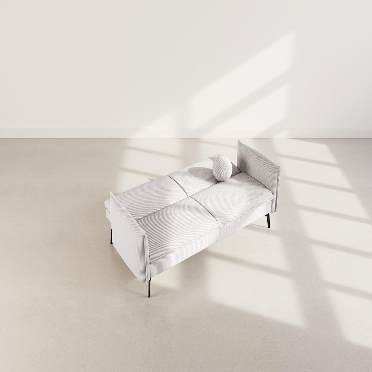 BEST MOBILIER Lexie - canapé convertible clic-clac 2 places en velours côtelé