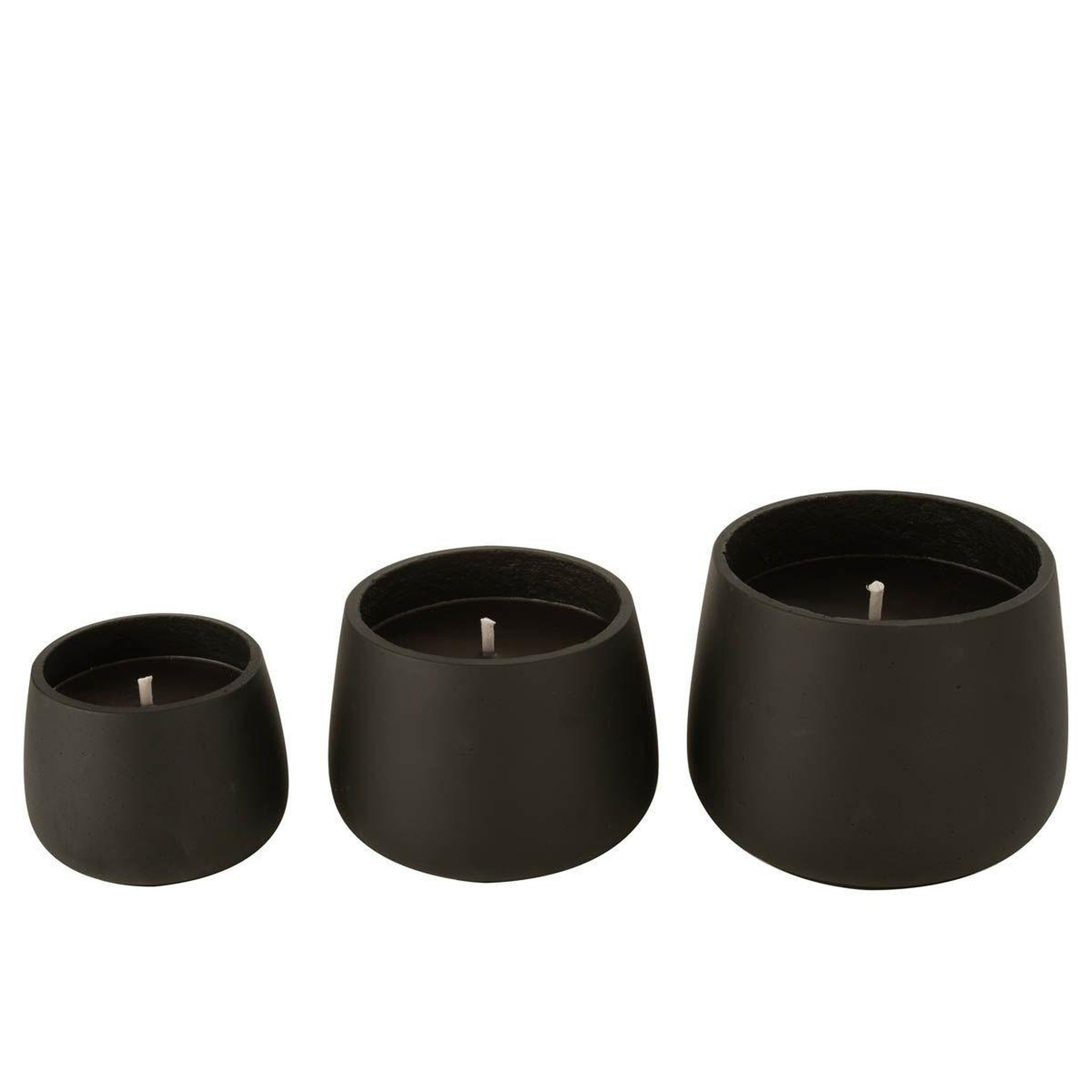 Voir la diapositive 2 : J-LINE Bougie extérieure ciment  brittney  16cm noir