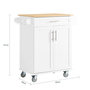 Voir la diapositive 3 : SOBUY Chariot de cuisine blanc avec tiroir et roulettes 83x46x91cm FKW13-II-WN
