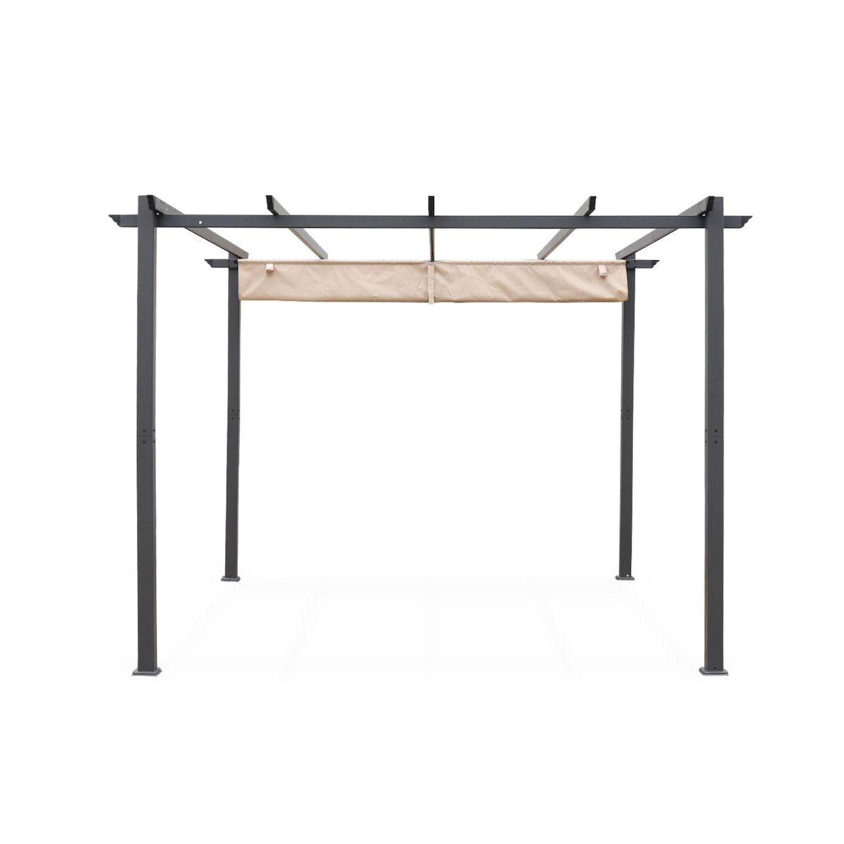 SWEEEK Pergola, aluminium, 3x3m, toile coulissante