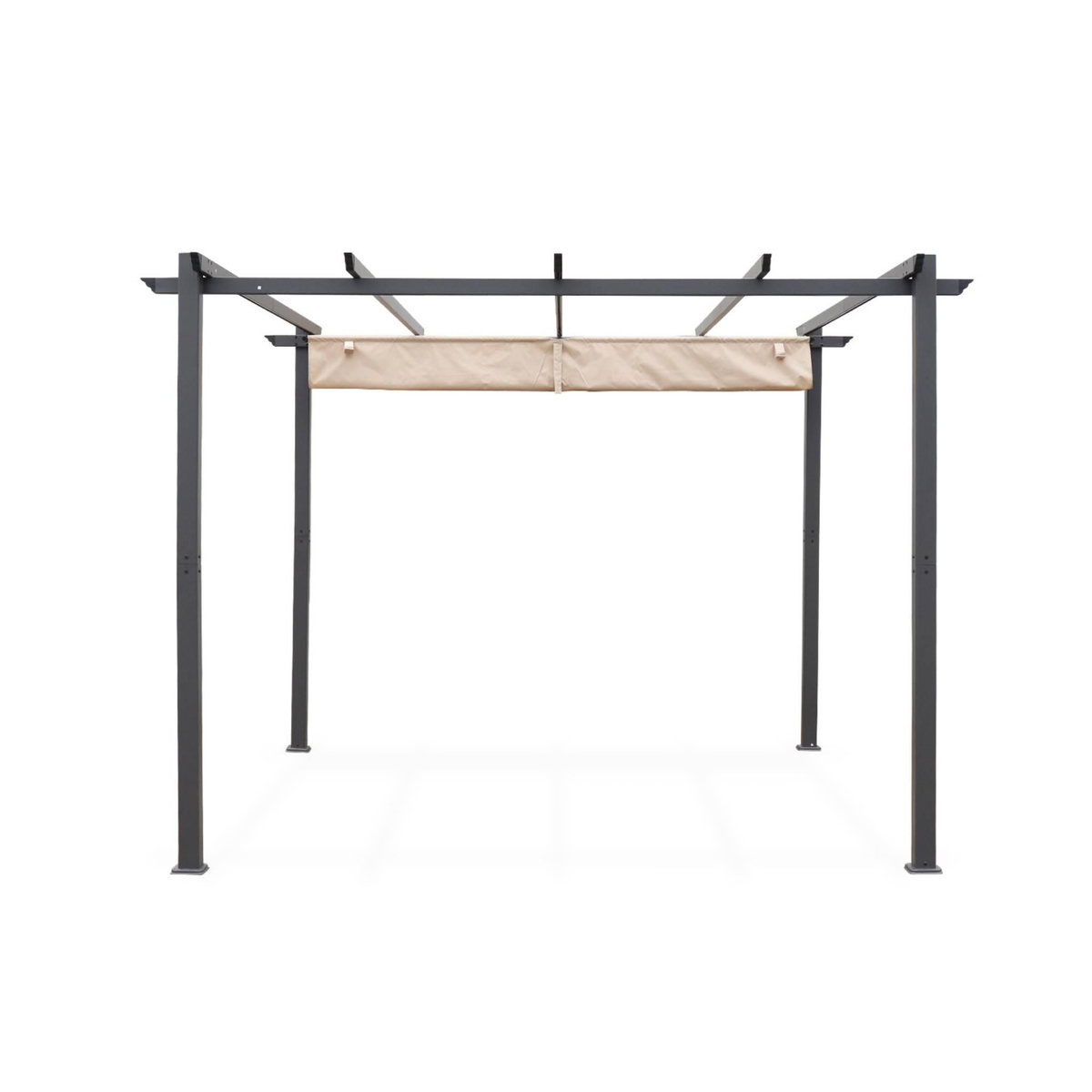 SWEEEK Pergola, aluminium, 3x3m, toile coulissante