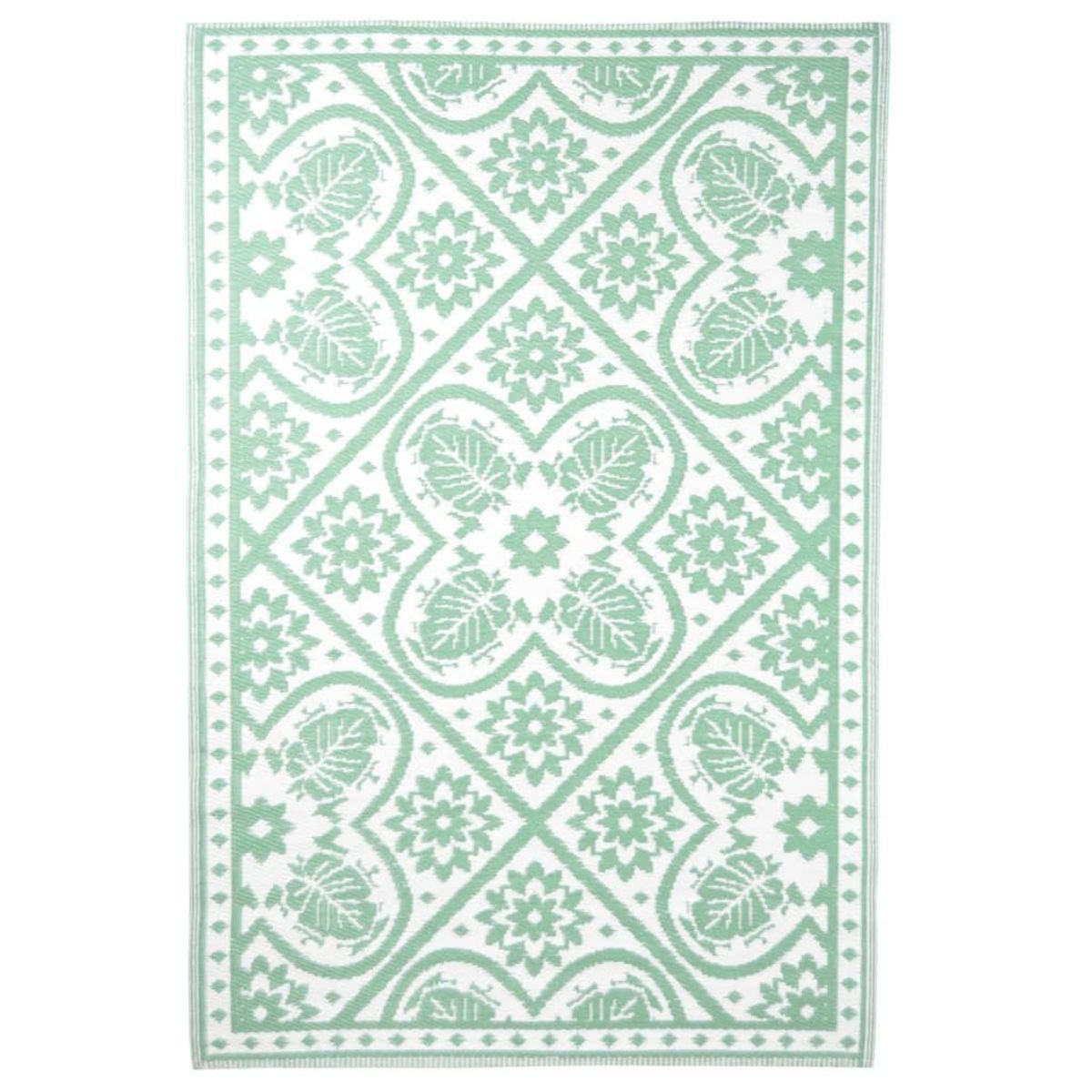 ESSCHERT DESIGN Esschert Design Tapis d'exterieur 182x122 cm Tuiles Vert et blanc