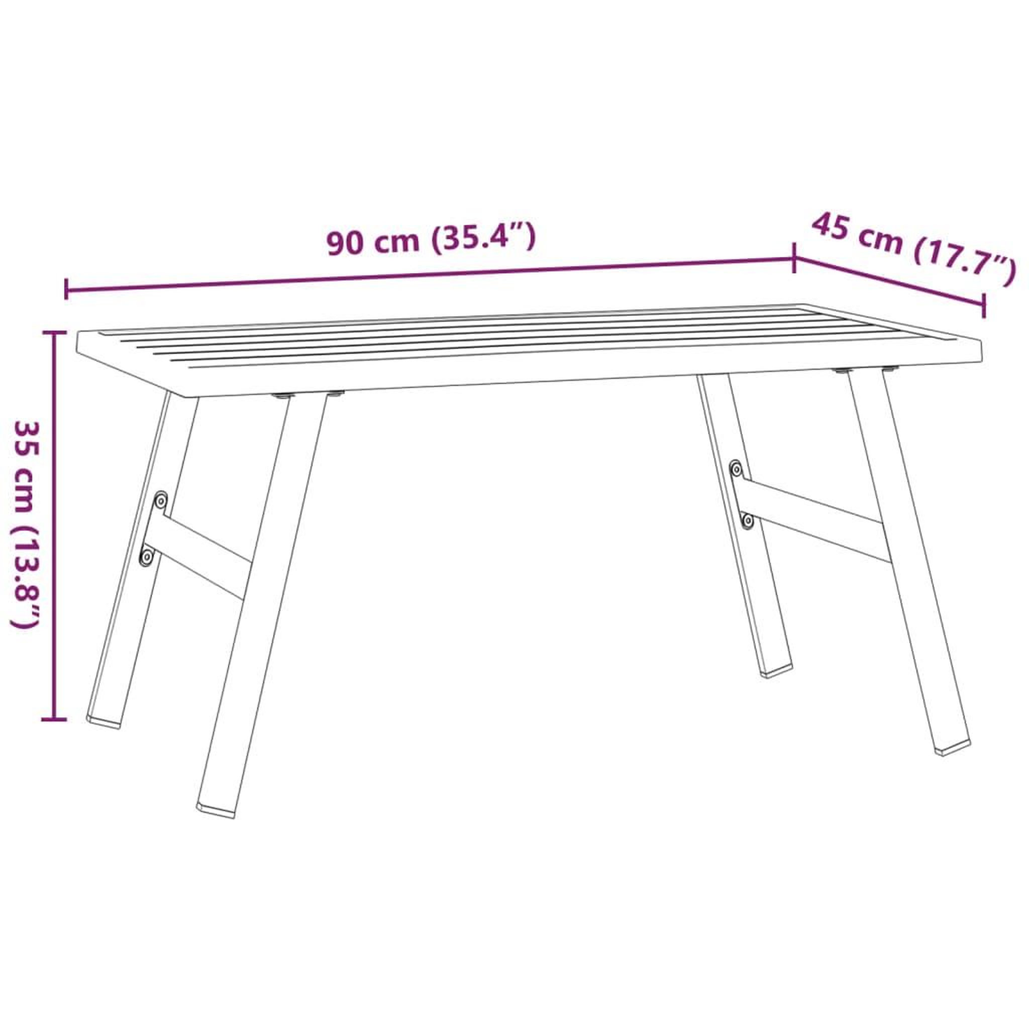 Voir la diapositive 6 : VIDAXL Table basse de jardin noir 90x45x35 cm acier enduit de poudre