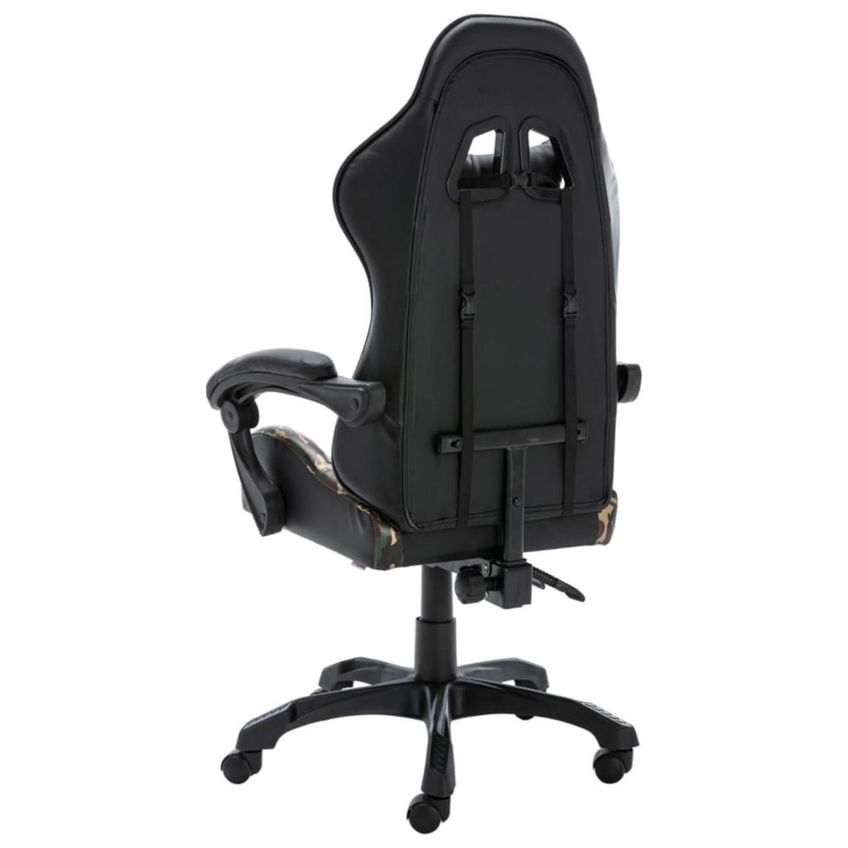 VIDAXL Fauteuil de jeux video Noir et camouflage Similicuir