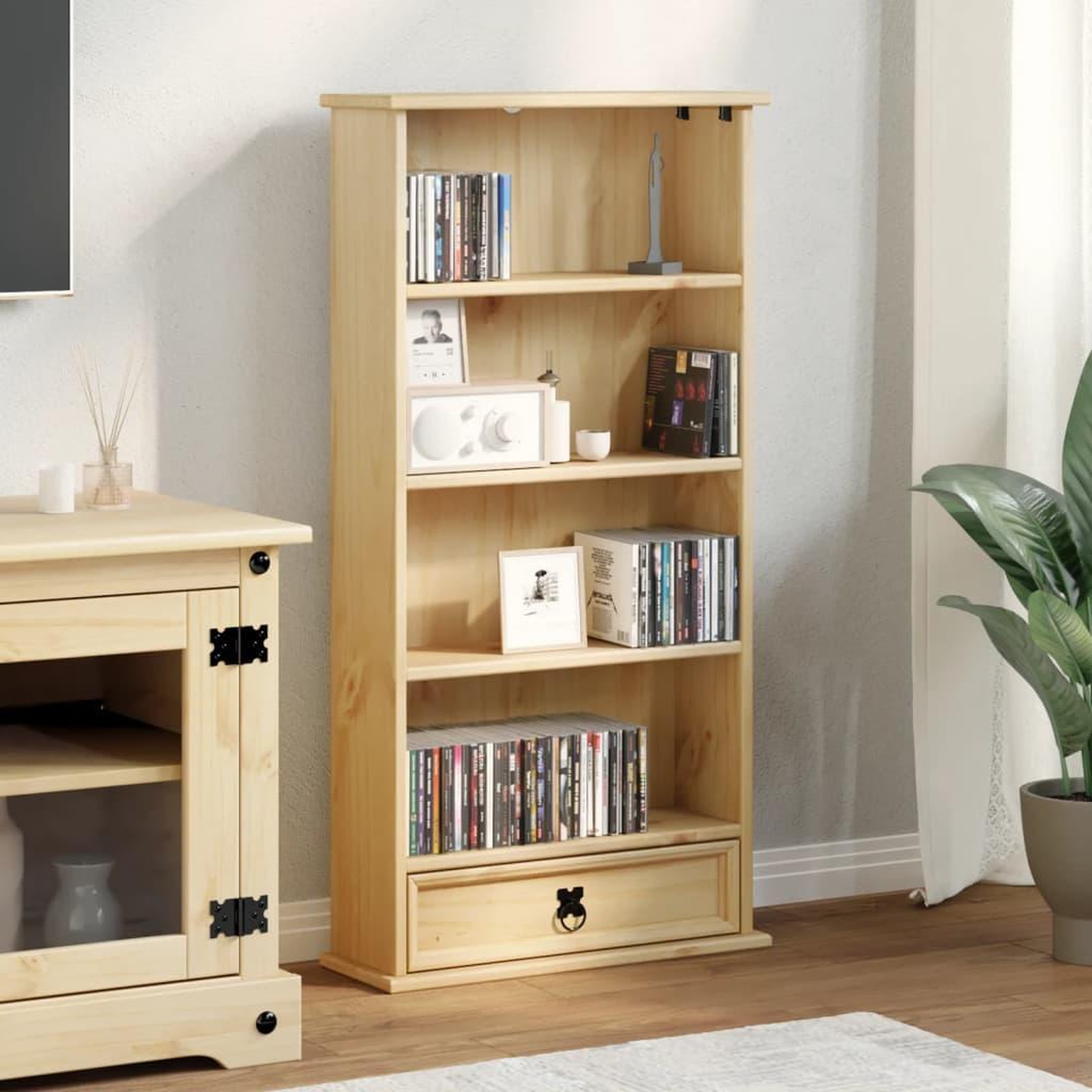 Voir la diapositive 3 : VIDAXL Armoire a CD  52x17,5x103 cm bois de pin massif