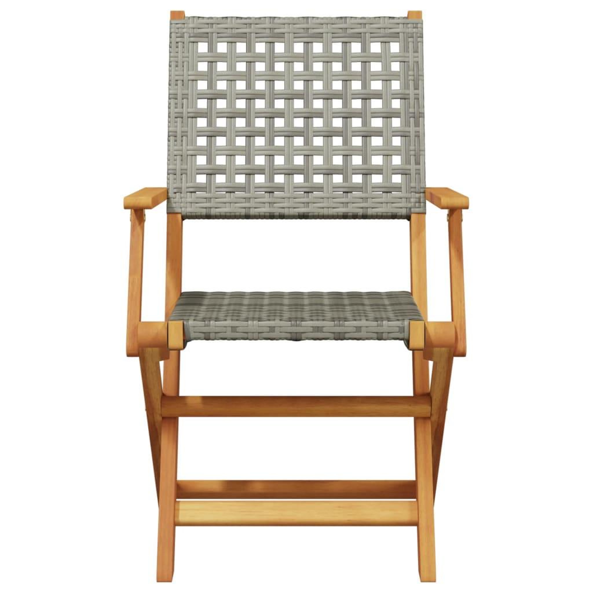 Voir la diapositive 4 : VIDAXL Ensemble de bistro 3 pcs gris resine tressee et bois massif