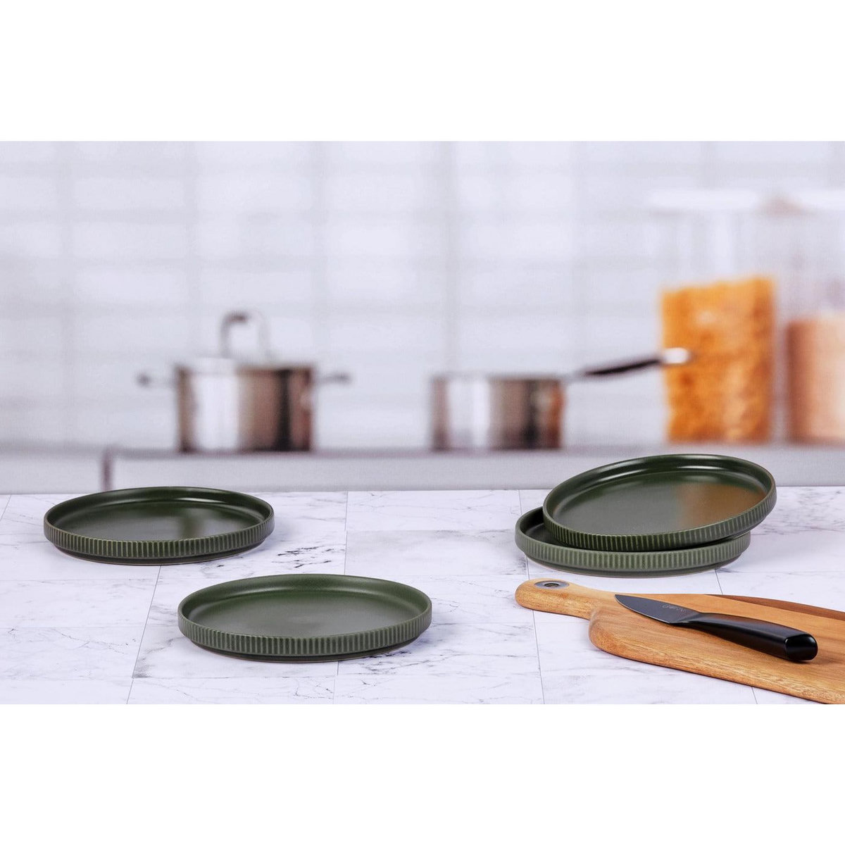 BJORN Assiette SCANDI Ø16,5cm - 4 pièces - Olive