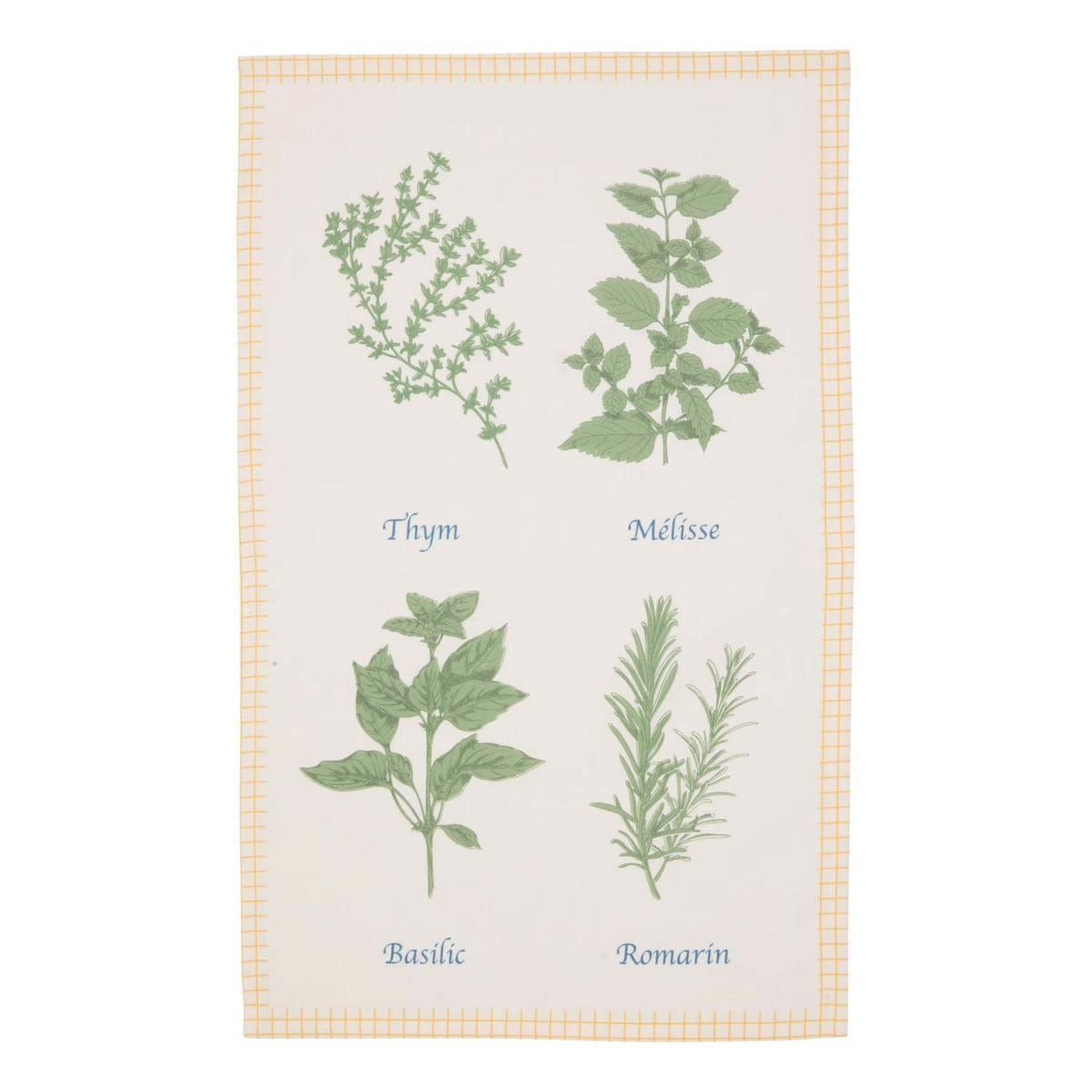 Voir la diapositive 4 : ATMOSPHERA Lot de 3 torchons  garrigue  45x70cm blanc