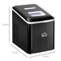 Voir la diapositive 3 : HOMCOM Machine à glaçon 120 W - capacité réservoir eau 1,8 L - capacité réservoir glace 0,8 Kg - cuillère et panier inclus - PP noir