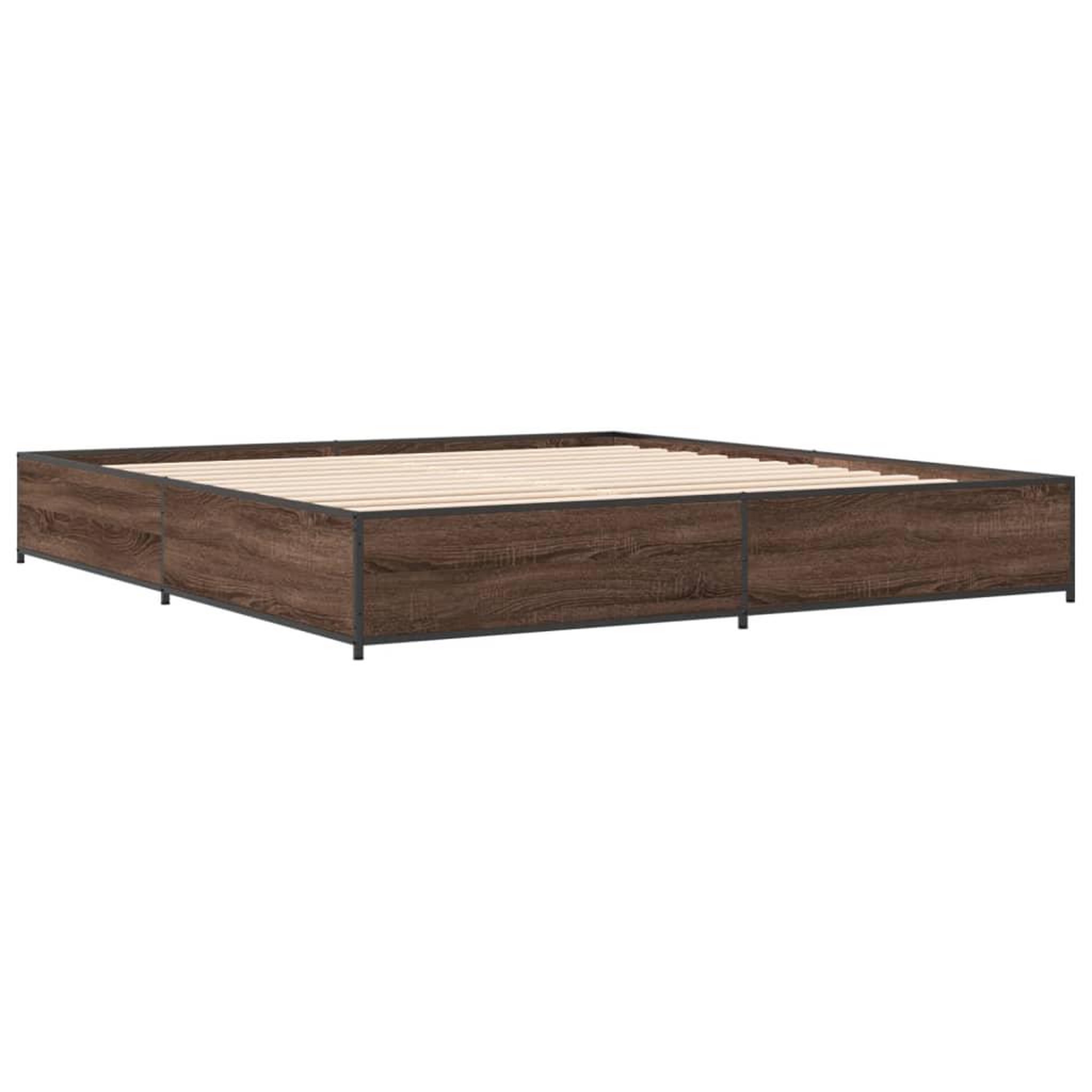 Voir la diapositive 3 : VIDAXL Cadre de lit sans matelas chene marron 200x200 cm