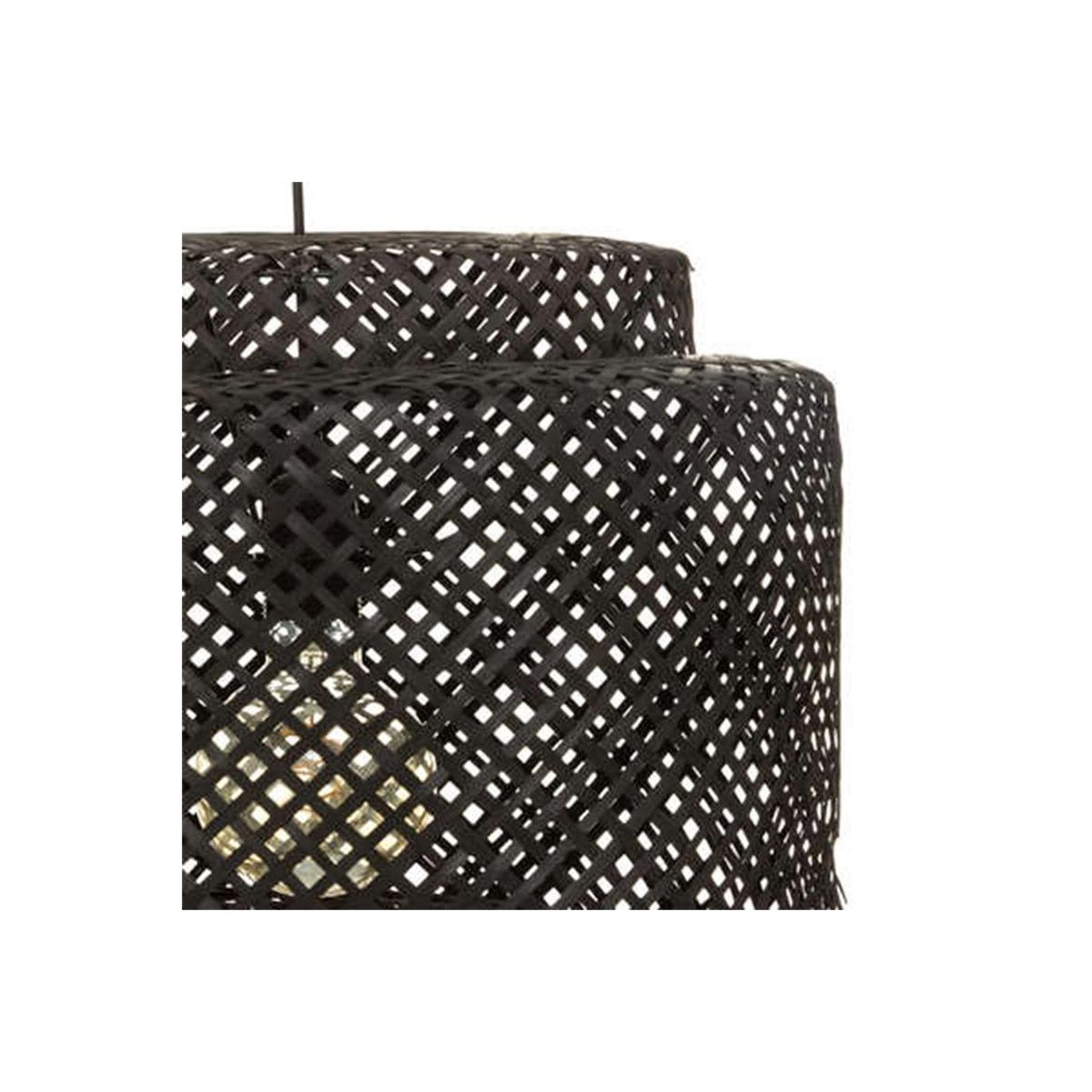 Voir la diapositive 3 : ATMOSPHERA Lampe Suspension Bambou  Liby  40cm Noir