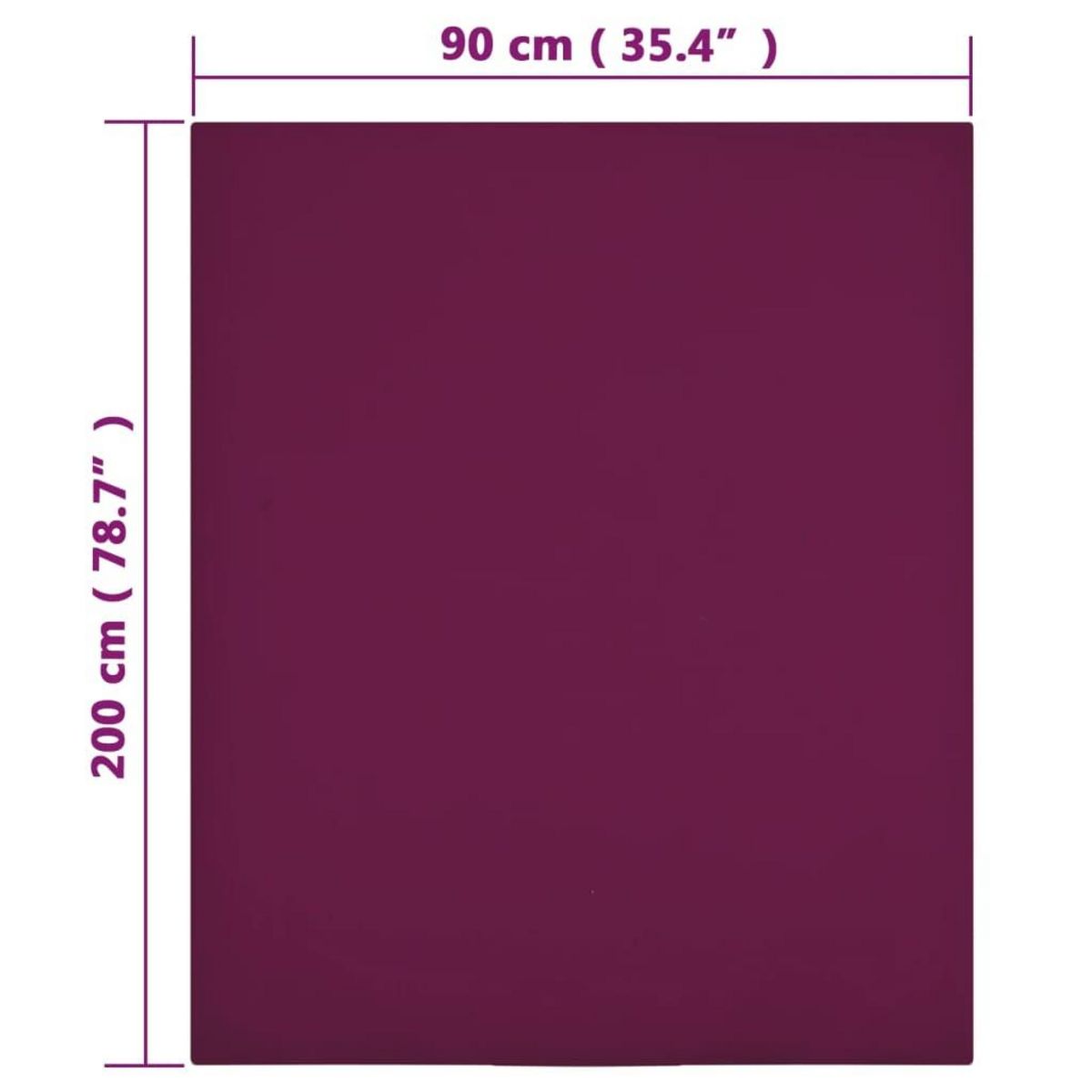 VIDAXL Drap-housse Jersey Bordeaux 90x200 cm Coton