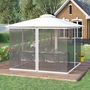 Voir la diapositive 2 : OUTSUNNY Moustiquaires pour tonnelle barnum pavillon de jardin 3 x 4 m - lot de 4 moustiquaires zippées + crochets d'attaches - polyester nylon