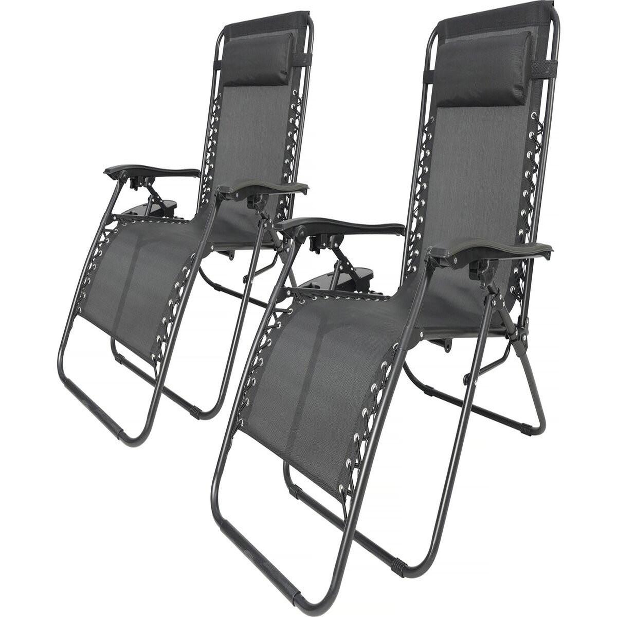 Habitat et Jardin Lot de 2 fauteuils de jardin inclinable zéro gravité  sintra  - noir