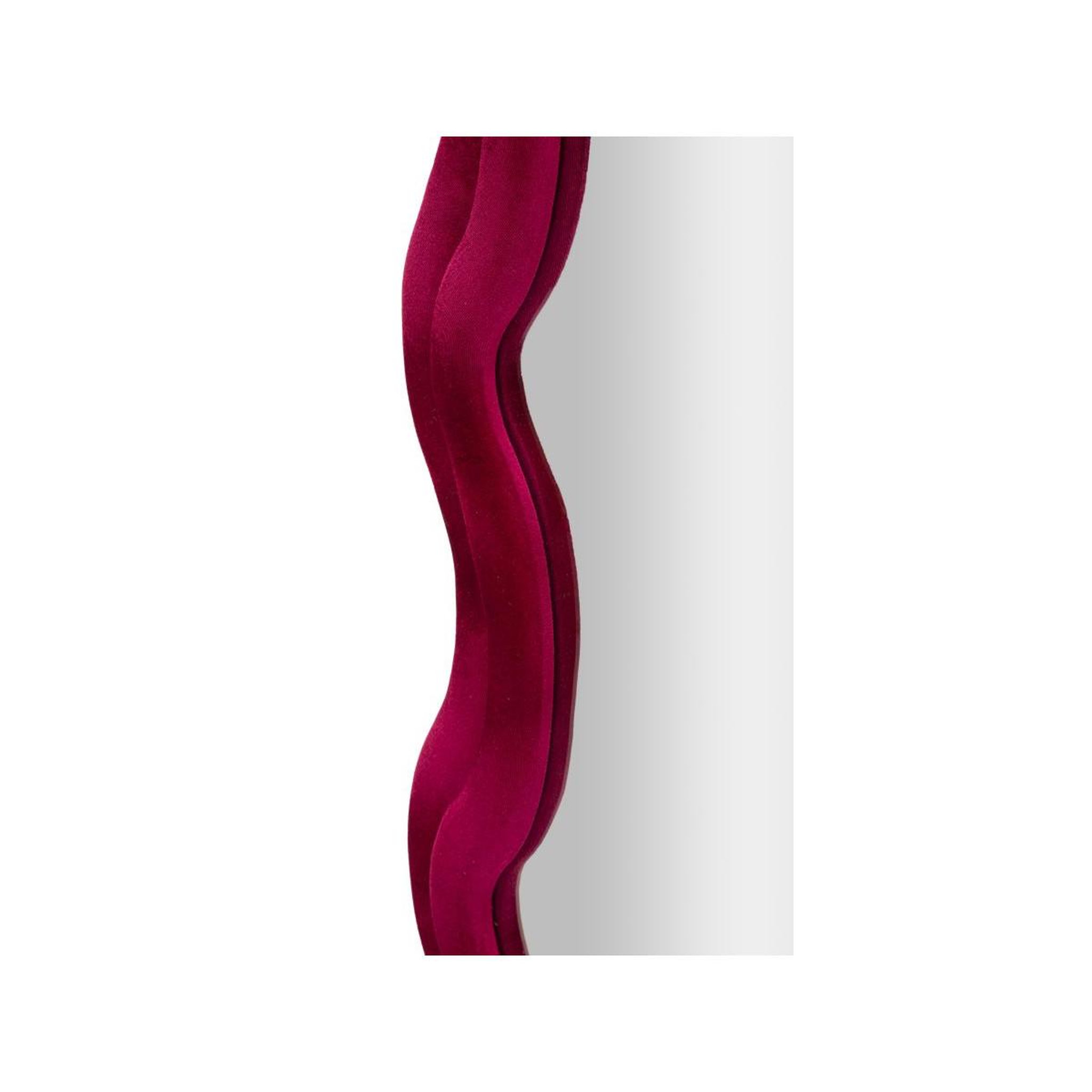 Voir la diapositive 4 : Paris Prix Miroir Mural en Velours  Emily  160cm Fuchsia