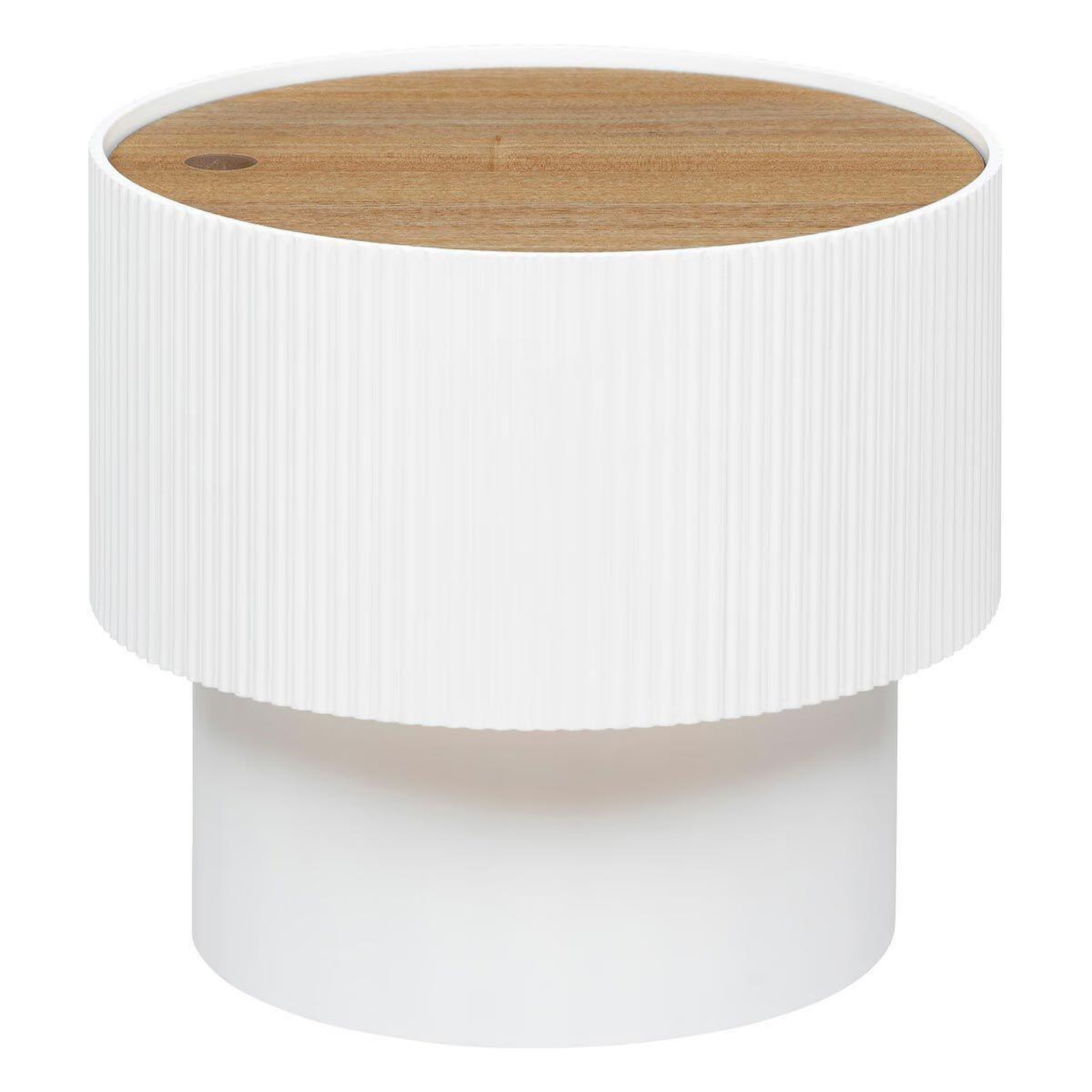 ATMOSPHERA Table d'appoint avec coffre  enola  38cm blanc