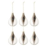 Paris Prix Lot de 6 Boules de Noël  Plumes  11cm Transparent