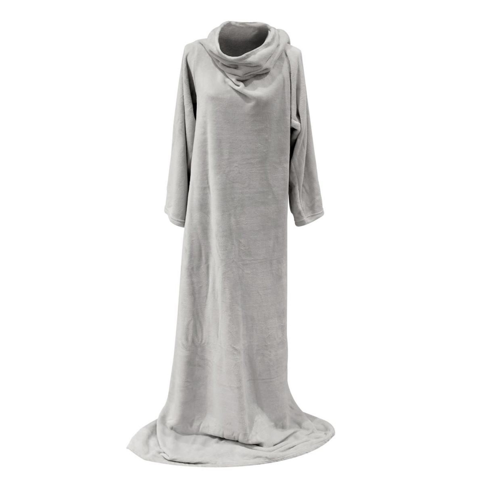 Voir la diapositive 2 : The Home Deco Factory Plaid déco  a manches  140x180cm gris clair