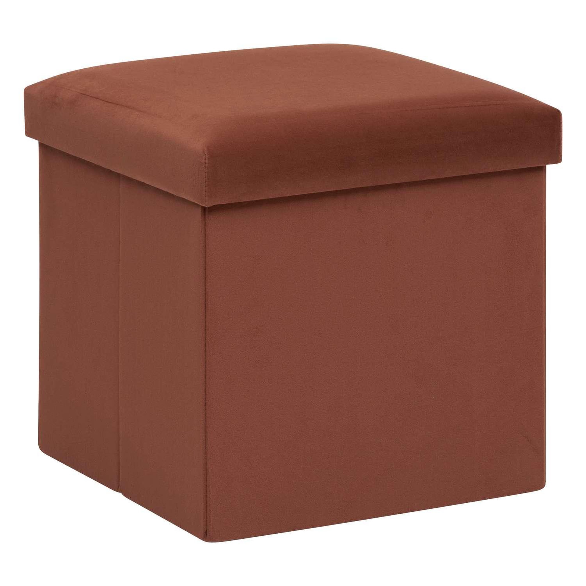 Voir la diapositive 1 : ATMOSPHERA Pouf de rangement pliable en velours