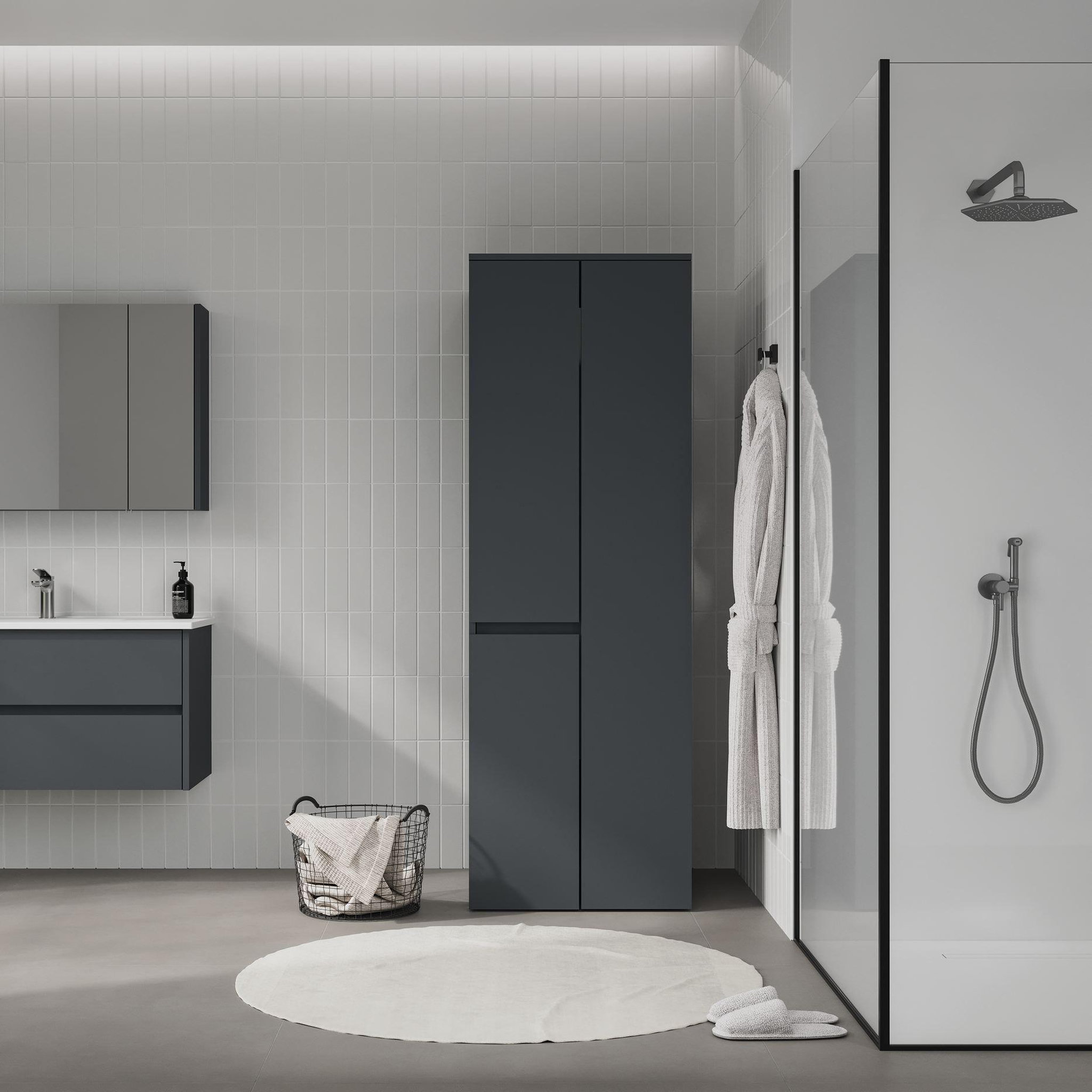 Voir la diapositive 3 : Habitat et Jardin Armoire de Salle de Bain  Solis 60  -  cm - Matte Anthracite