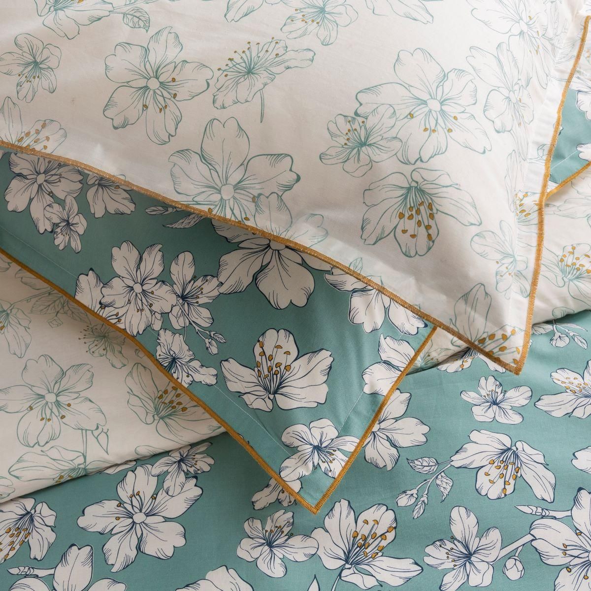 FUTURE HOME Parure de lit 2 personnes fleurie réversible