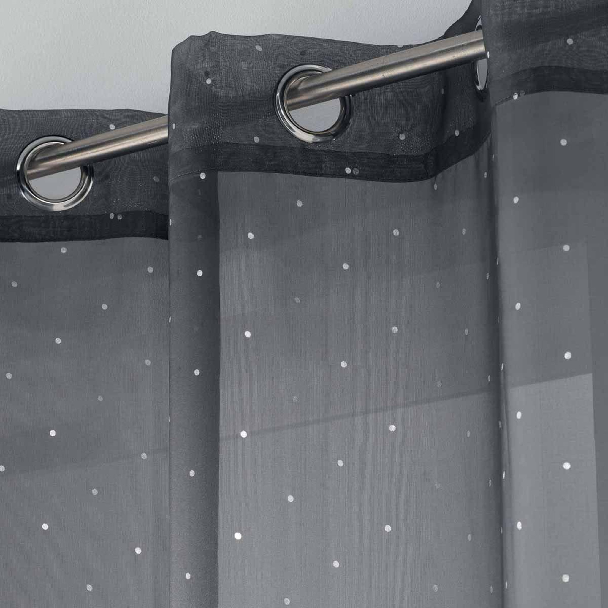 Voir la diapositive 2 : Douceur d'Intérieur Rideau voilage à œillets  orion  140x240cm anthracite