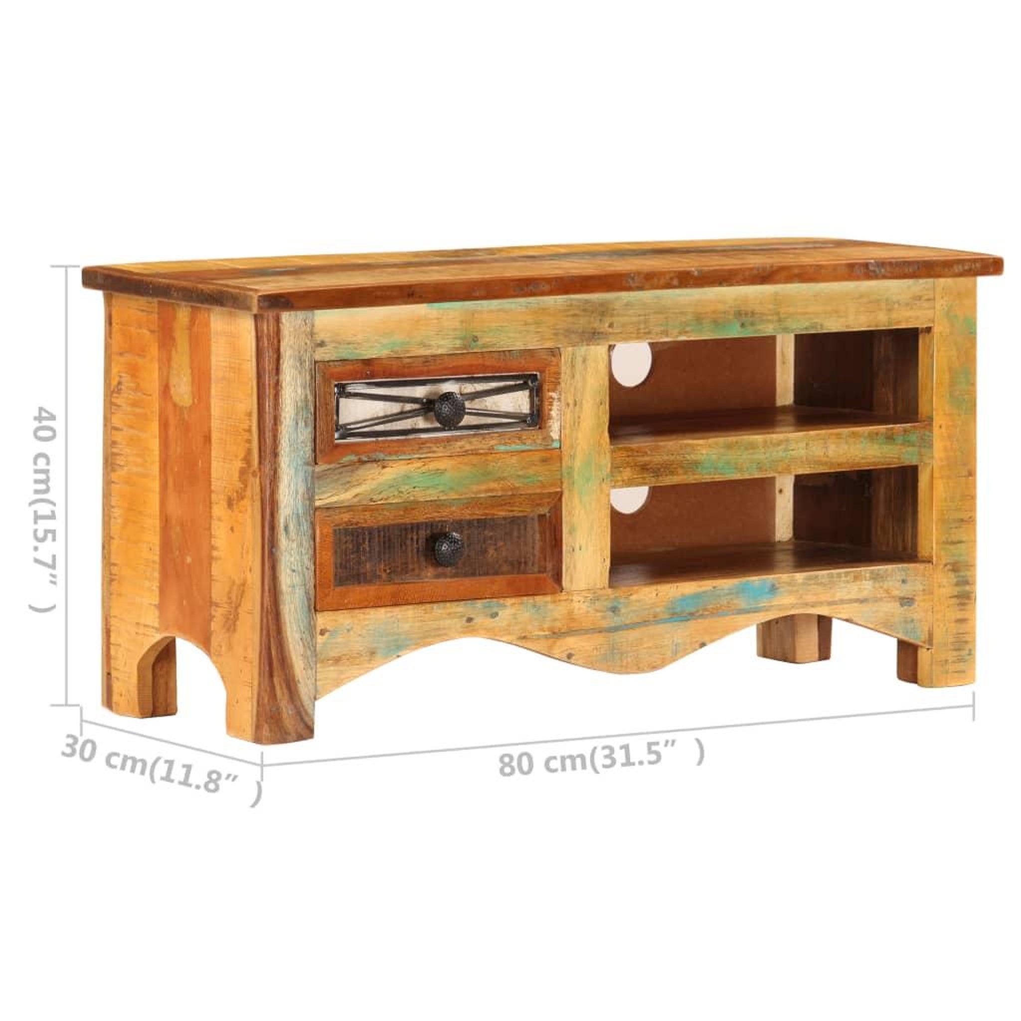 Voir la diapositive 6 : VIDAXL Meuble TV 80x30x40 cm Bois de recuperation massif