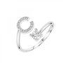 Voir la diapositive 1 : SC CRYSTAL Bague lettre C ajustable SC Crystal ornée de Zirconium