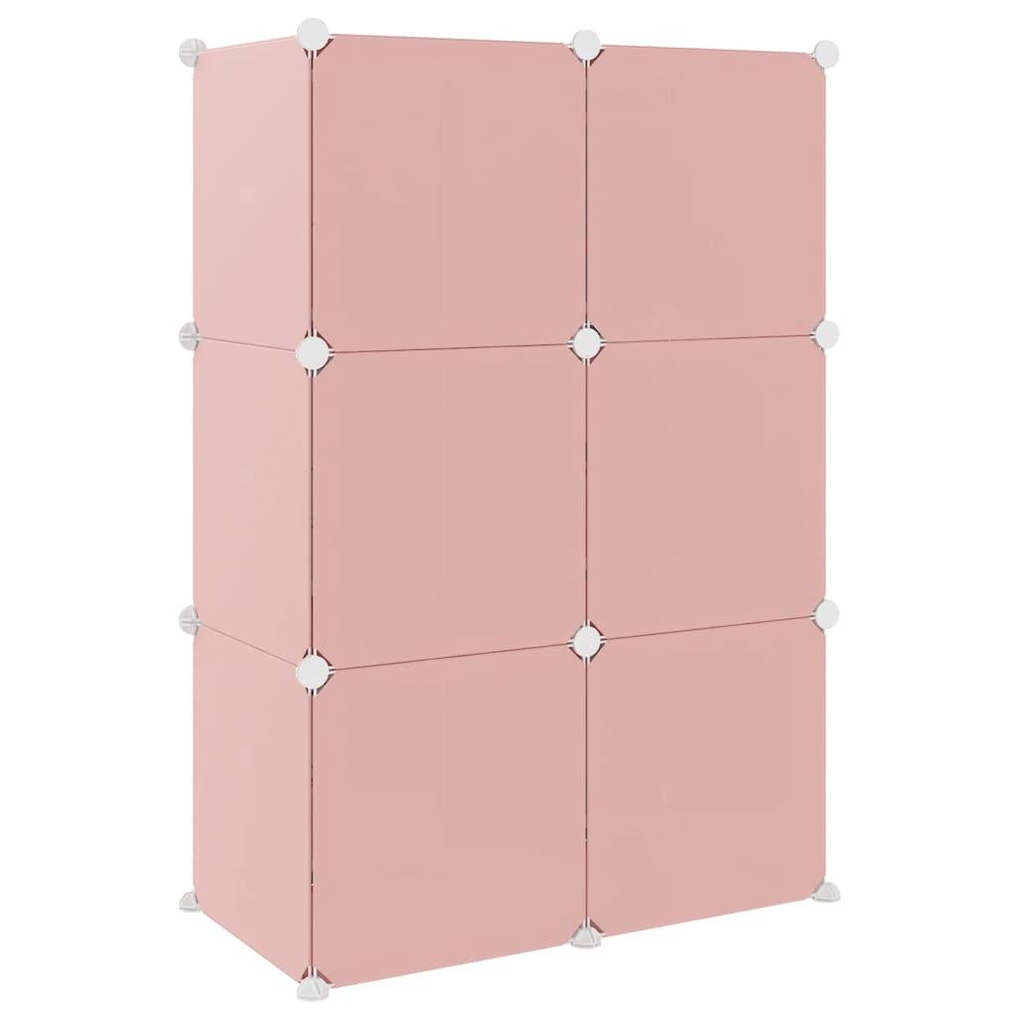 Voir la diapositive 5 : VIDAXL Armoire de rangement pour enfants avec 6 cubes Rose PP