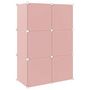 Voir la diapositive 5 : VIDAXL Armoire de rangement pour enfants avec 6 cubes Rose PP