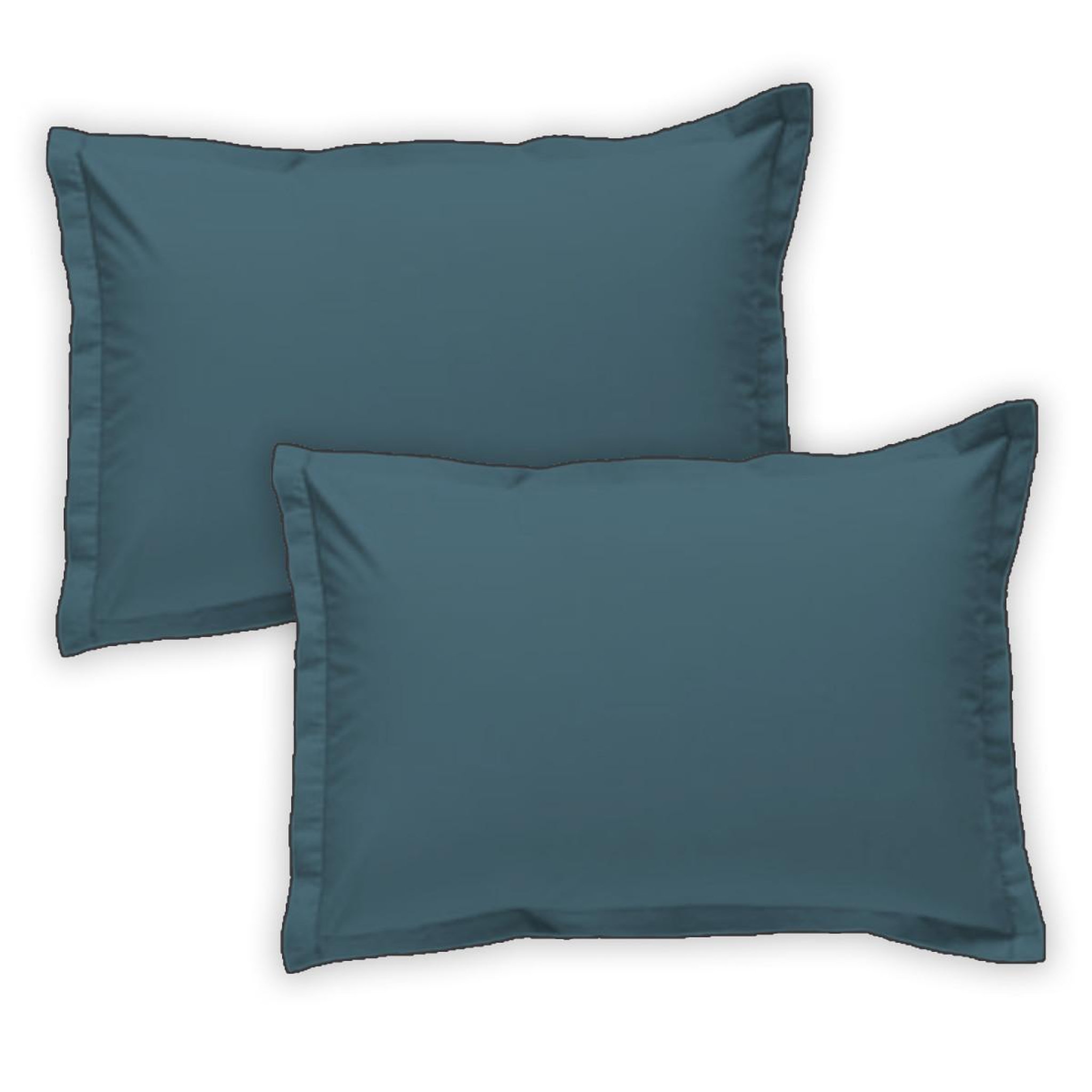 Voir la diapositive 1 : FUTURE HOME Lot de 2 taies d'oreiller unies en coton finition bourdon