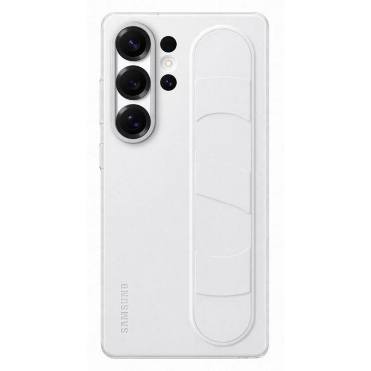 Samsung Coque en silicone avec lanière et support blanc pour Samsung Galaxy S25 Ultra
