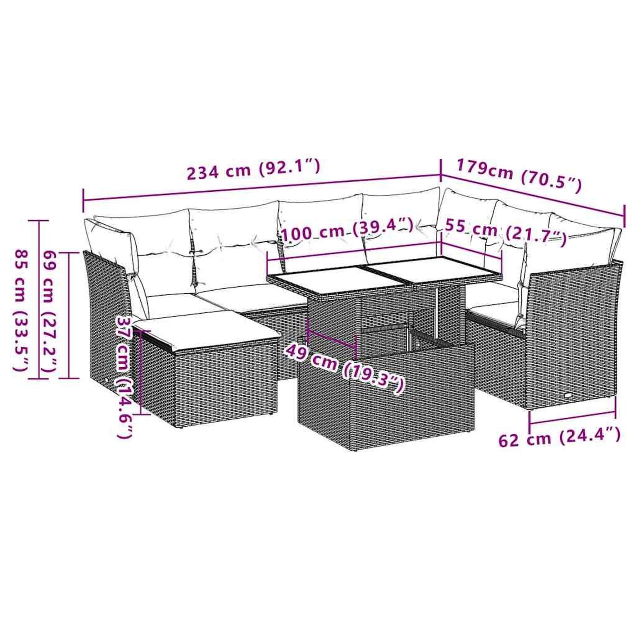 Voir la diapositive 6 : VIDAXL Salon de jardin 8 pcs avec coussins noir resine tressee