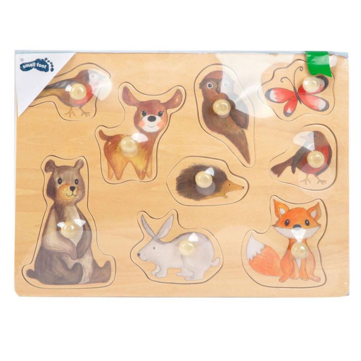 SMALL FOOT Small Foot - Wooden Knob Puzzle Forest Animals, 9 pcs. 11499