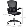 VINSETTO Vinsetto Chaise de bureau ergonomique hauteur réglable pivotante 360° fonction à bascule verrouillable support lombaires tissu maille noir