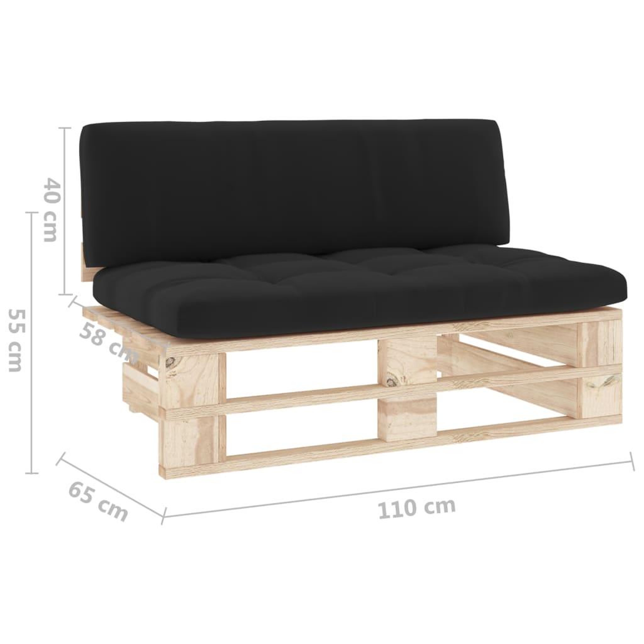 Voir la diapositive 6 : VIDAXL Canape central palette de jardin bois de pin impregne