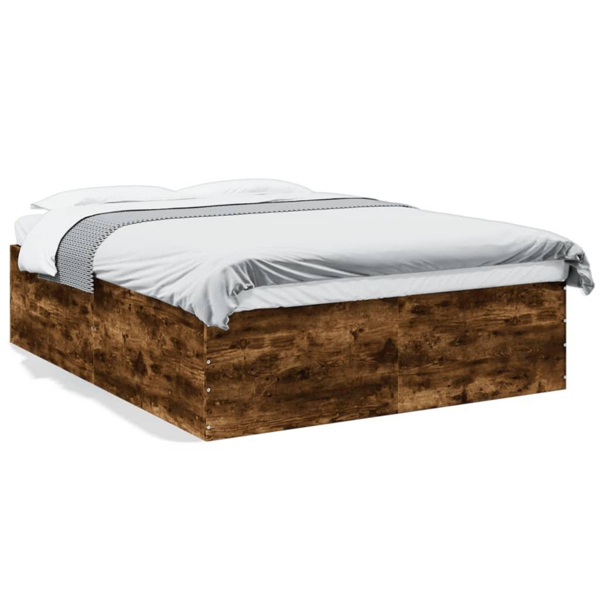 VIDAXL Cadre de lit sans matelas chene fume 150x200 cm