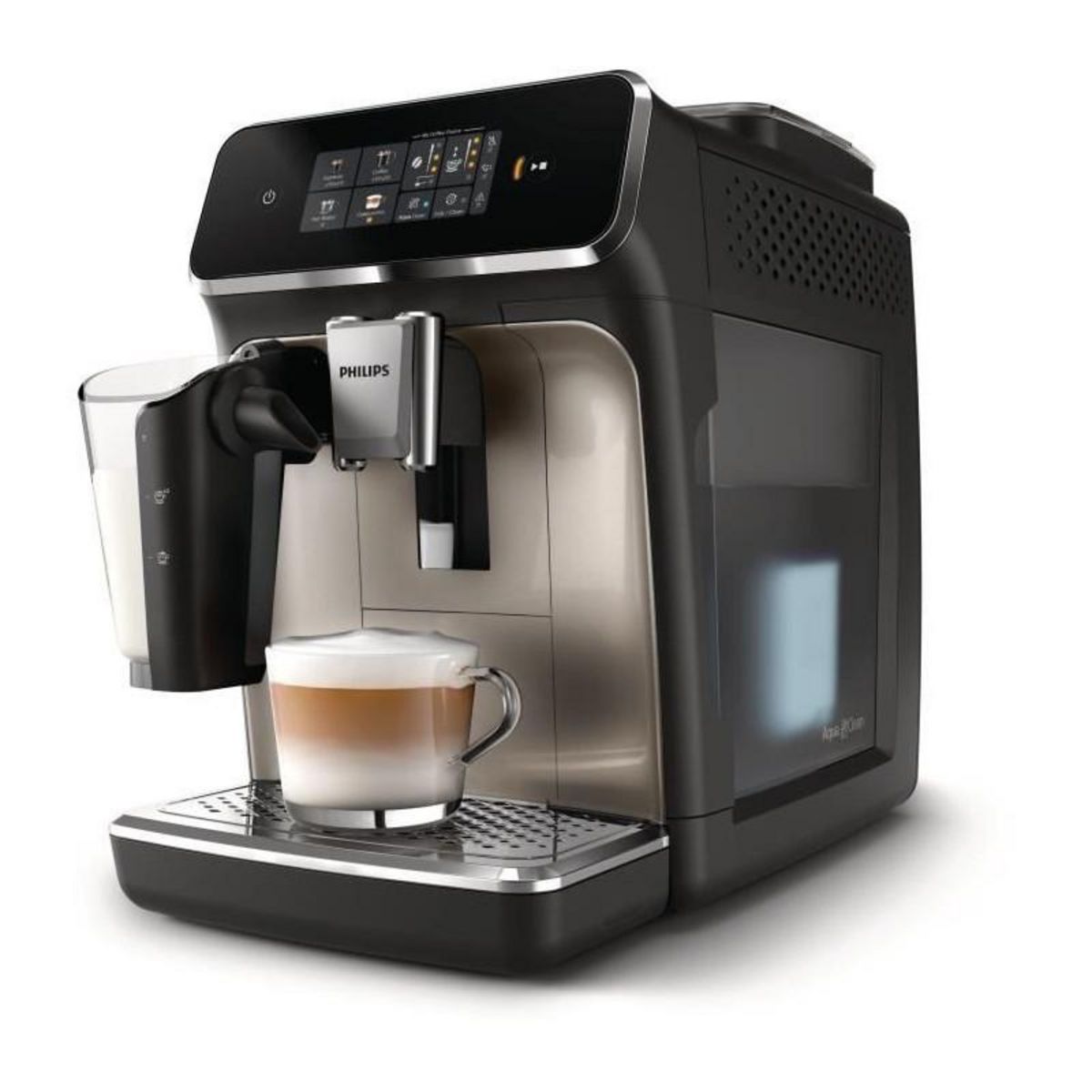 Philips Machine a espresso automatique - PHILIPS - Silent Brew EP2336/40 - 4 boissons LatteGo - Noir chromé