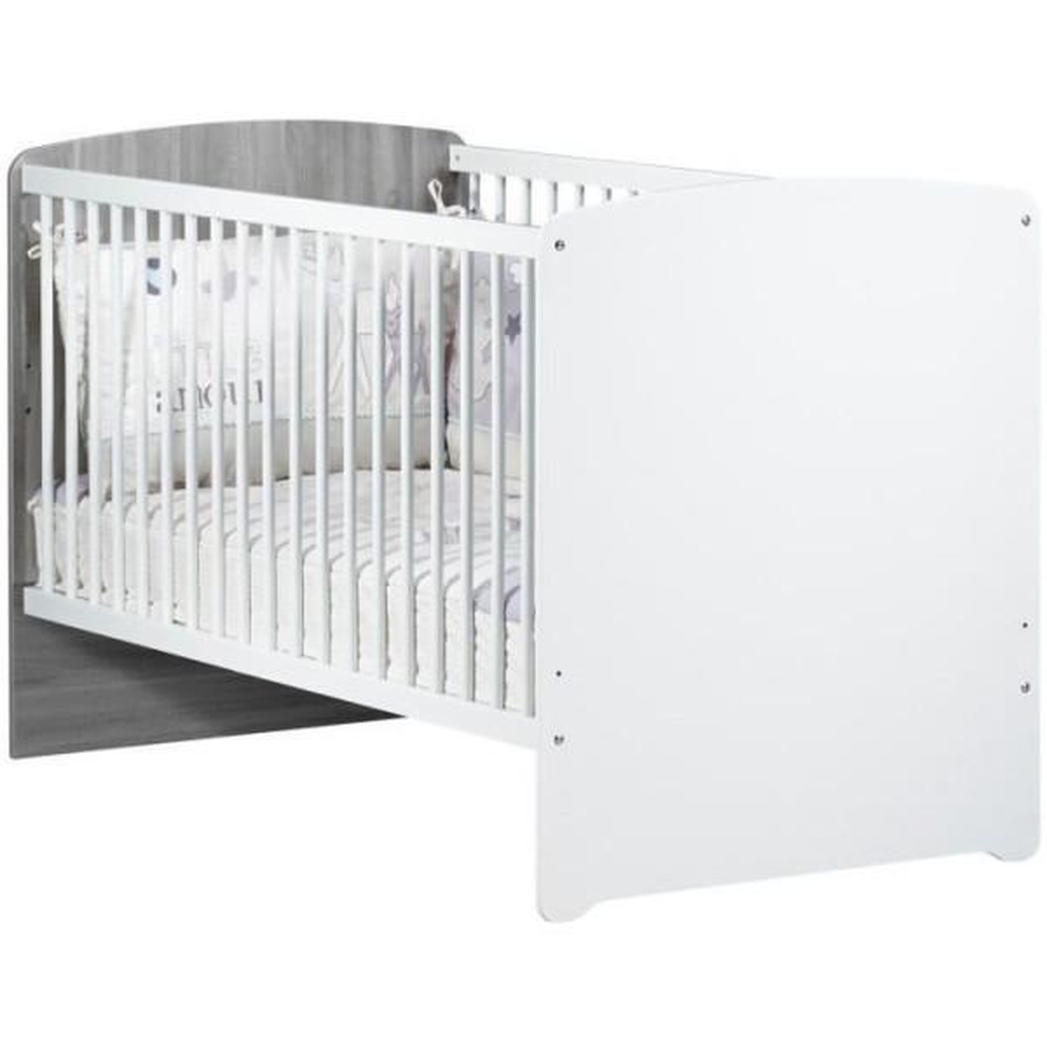 Voir la diapositive 1 : SAUTHON Lit évolutif 140x70 - Little Big Bed en bois gris
