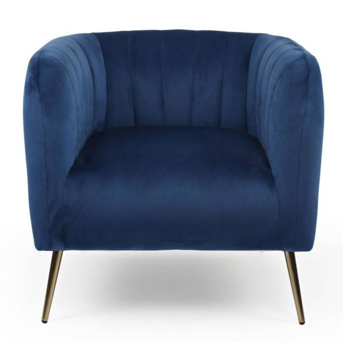Paris Prix Fauteuil Design en Velours  Reuben  75cm Bleu