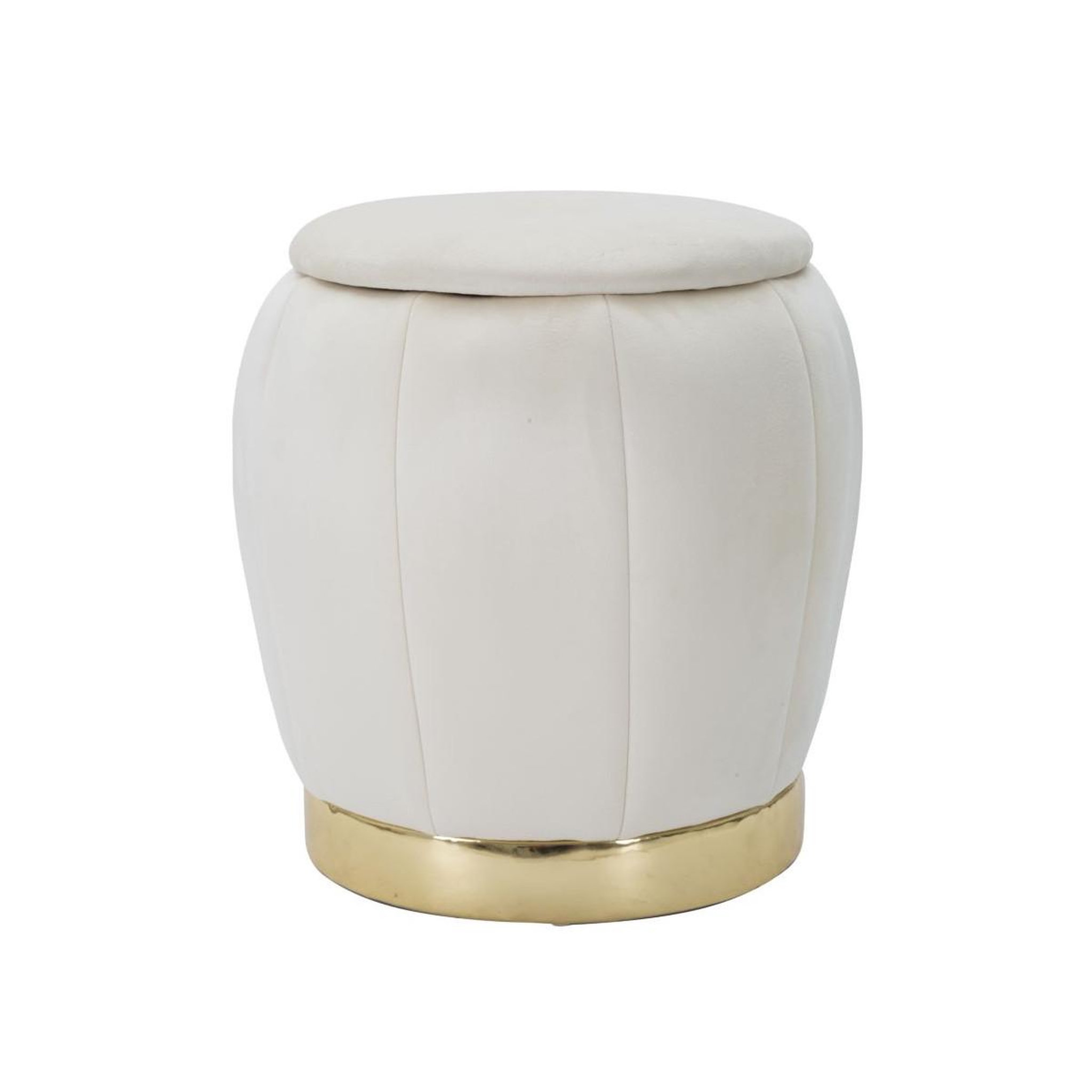 Paris Prix Pouf coffre rangement  paris  43cm crème & or