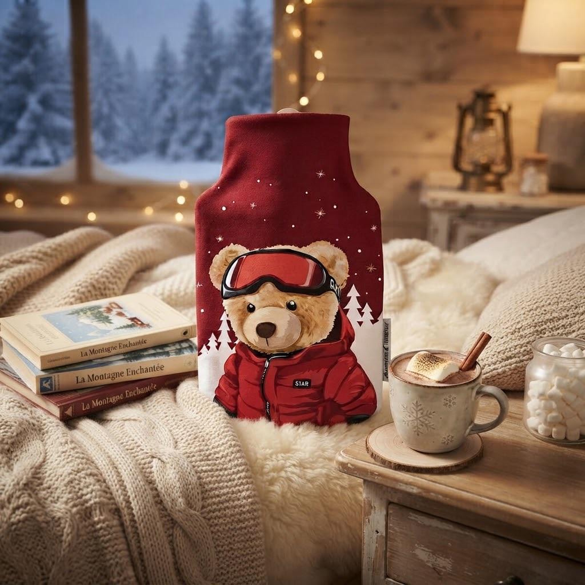 Voir la diapositive 5 : Eden Housse de bouillotte petit ours au ski
