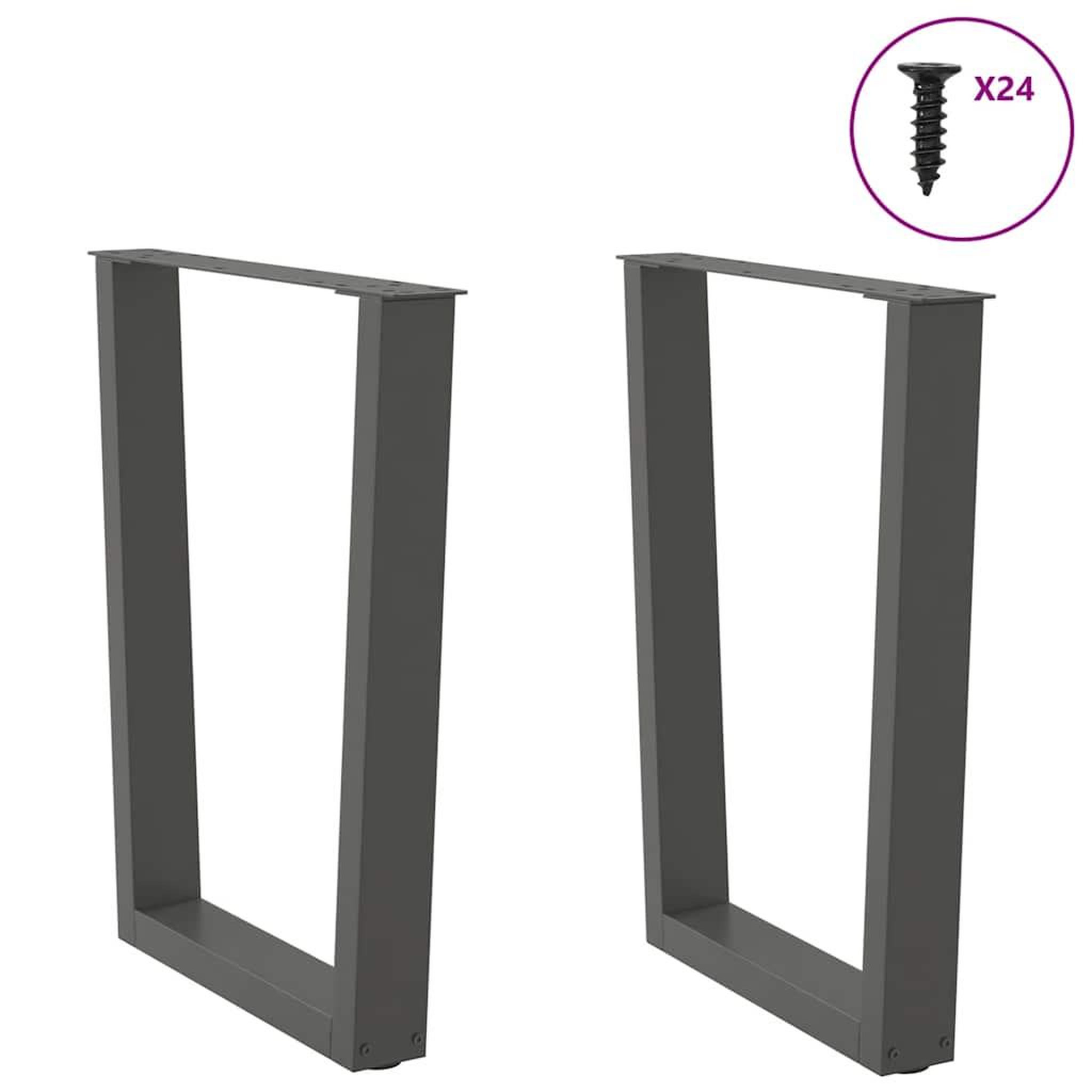 Voir la diapositive 4 : VIDAXL Pieds de table a manger forme de V 2 pcs 60x(72-73,3) cm acier